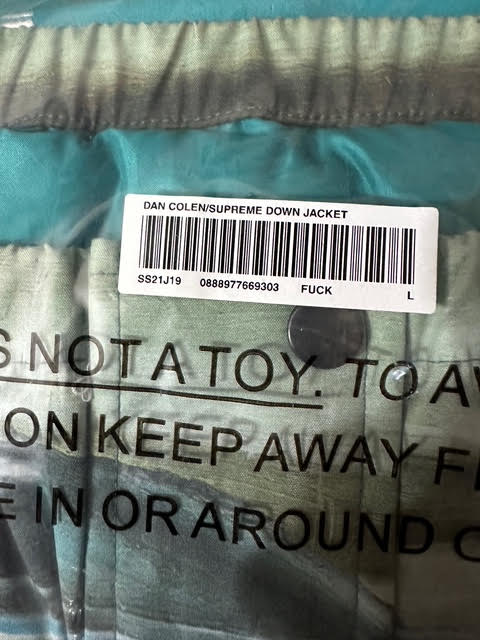 Supreme Dan Colen Fuck Down-Jacket