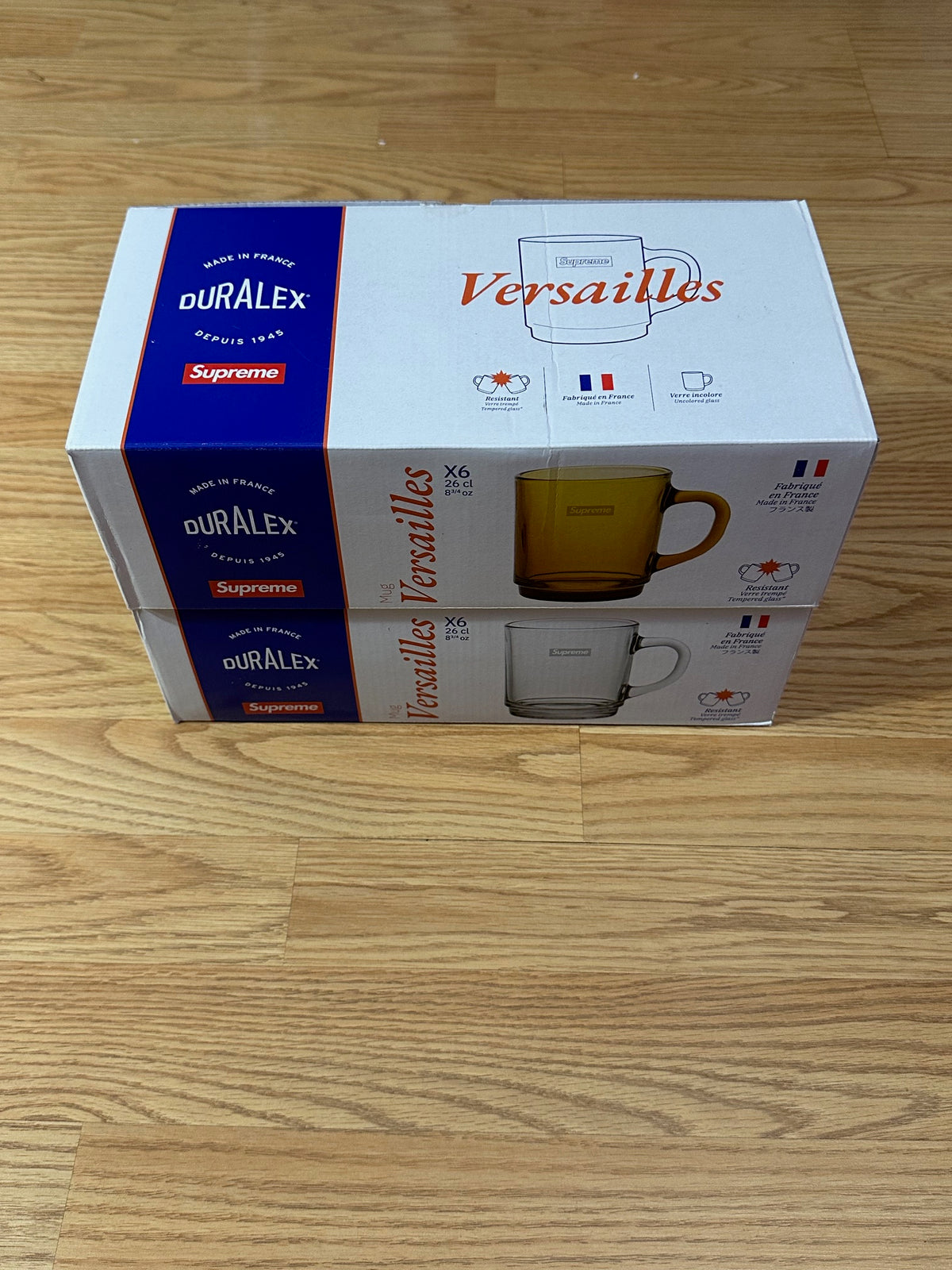 Supreme Duralex Glass Mugs, Set of 6